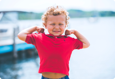 little boy happy