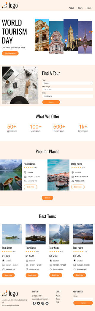 Travel Page Templates - Beefree