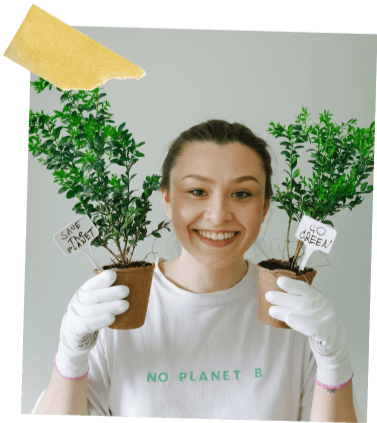 Woman with plants