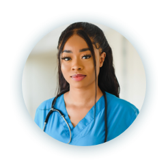 Portrait image of young woman doctor