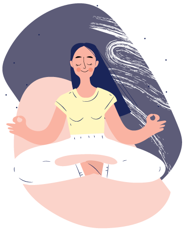 Woman Meditating Illustration