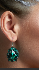 Woman Modeling Green Earing
