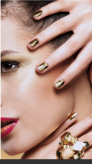 Woman Modeling Gold Ring