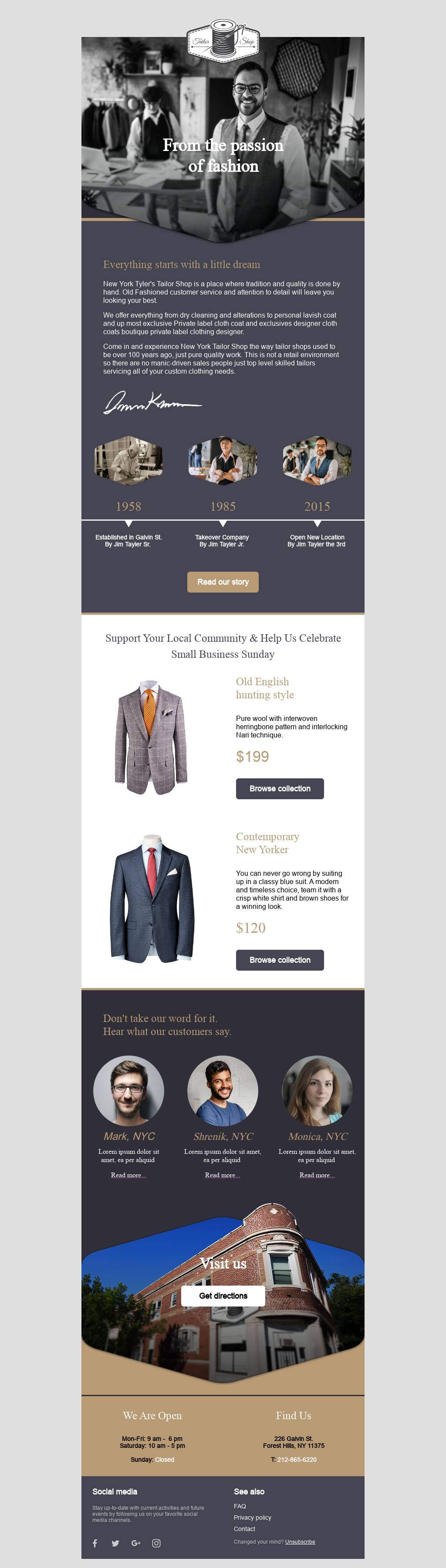 Small Business Sunday  Tailor Shop