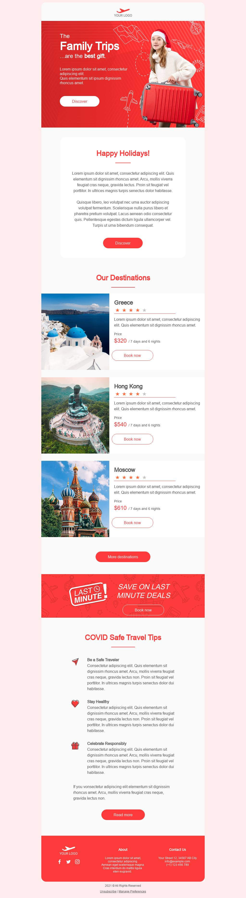 Christmas Travel Agency Email