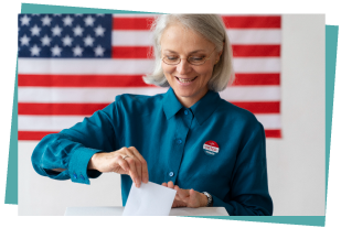 Woman Placing Vote Photo