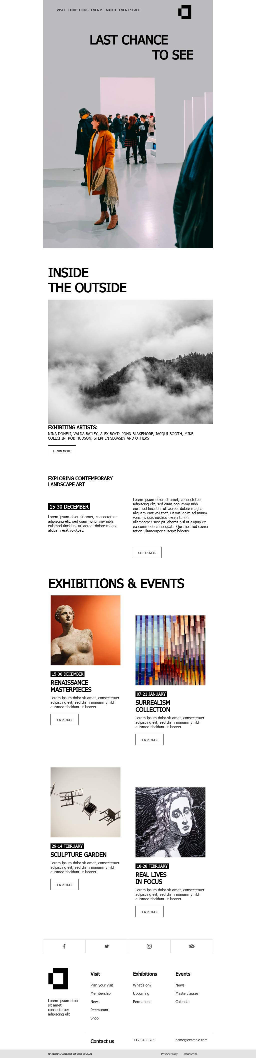 Gallery Exhibition Reminder Email