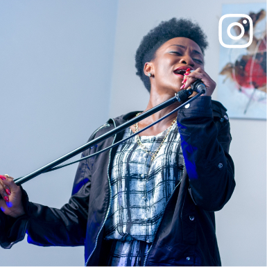 Social media image of a black woman singing