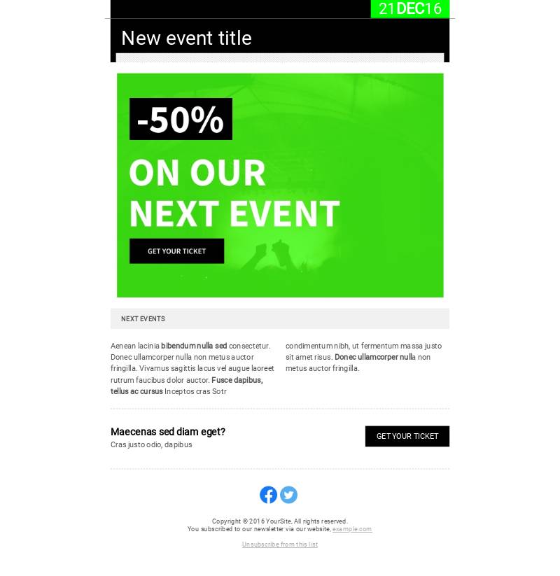 Green Events - Coupon