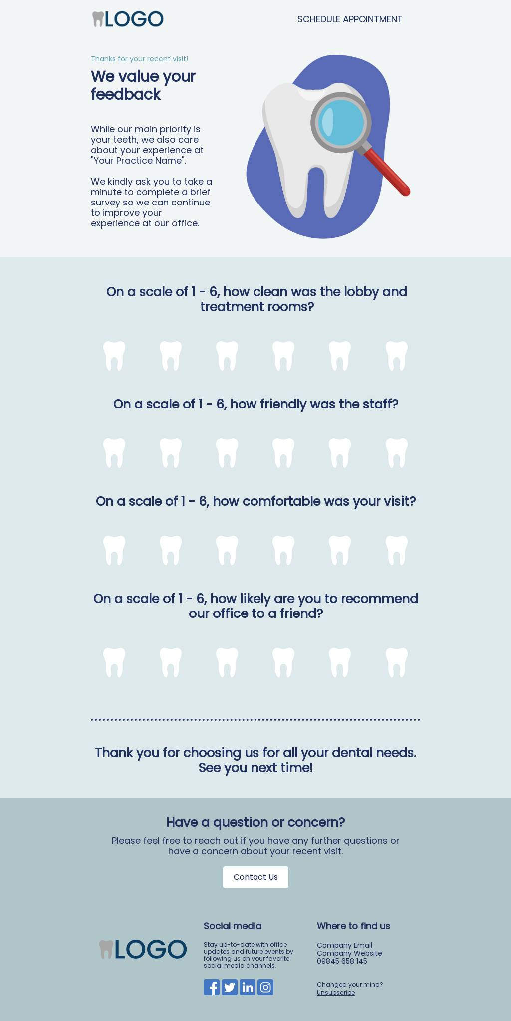 Feedback Is As Important As Teeth Survey