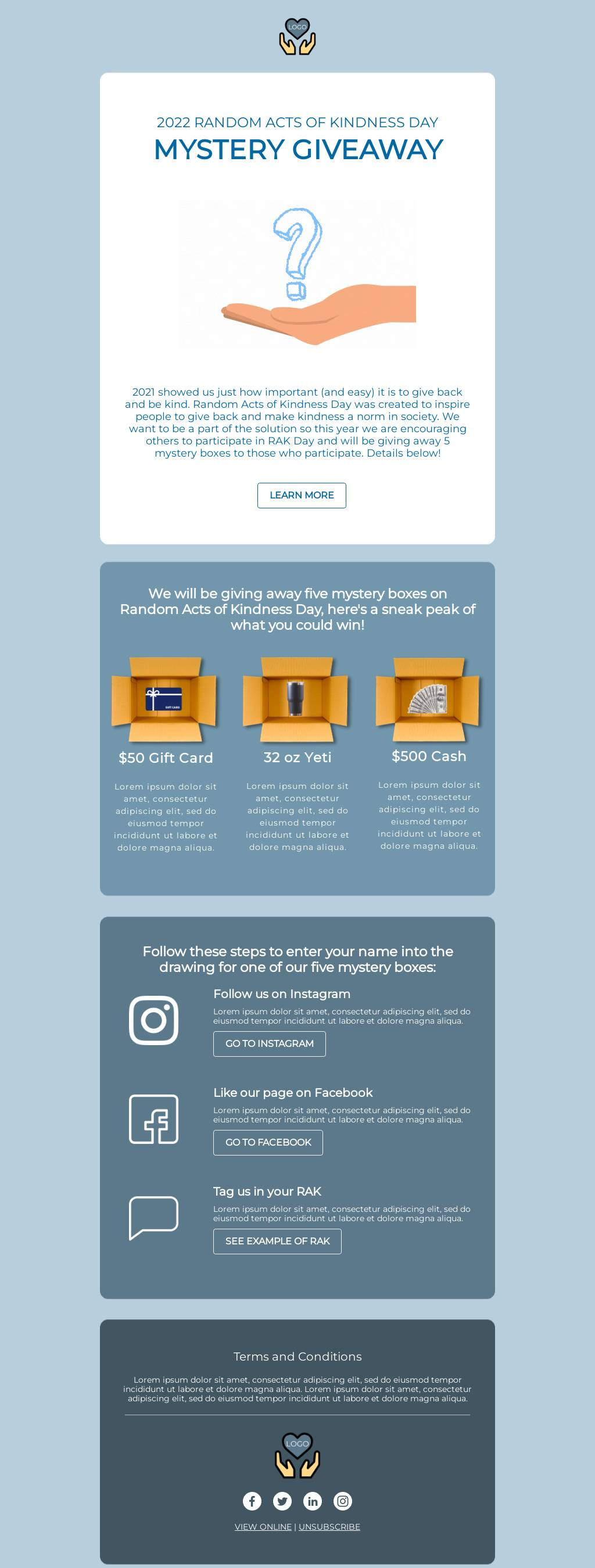 Random Acts of Kindness Mystery Boxes