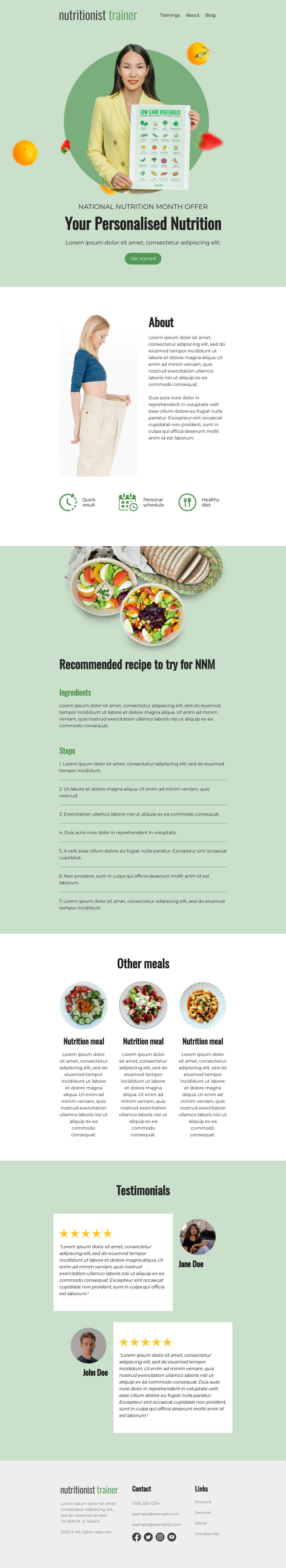 Your Personalised Nutrition