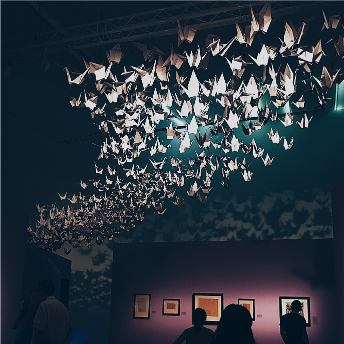 Paper Cranes Art Installation