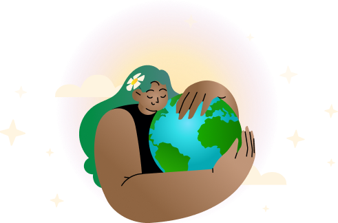 Woman Embracing Planet Earth Illustration