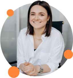 Smiling woman with white shirt