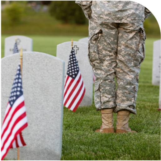 Soldier Visiting Grave