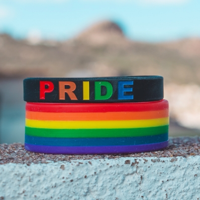 Girl wearing pride clothes