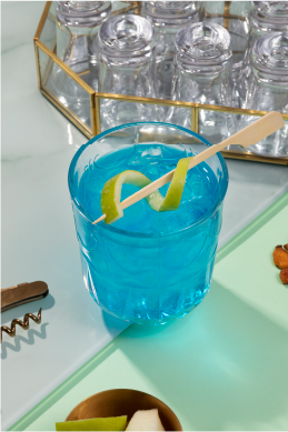Blue Cocktail With Lime Photo