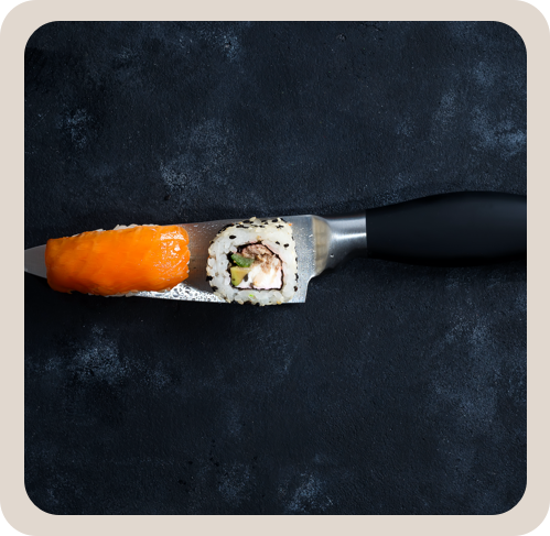 Knife and sushi