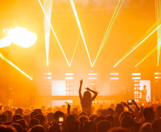 Concert With Yellow Lights Photo