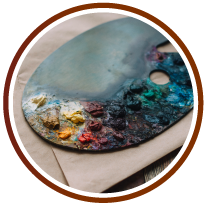 Colourful Paints On Palette Photo 