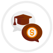 Graduating Hat And Dollar Sign Icon