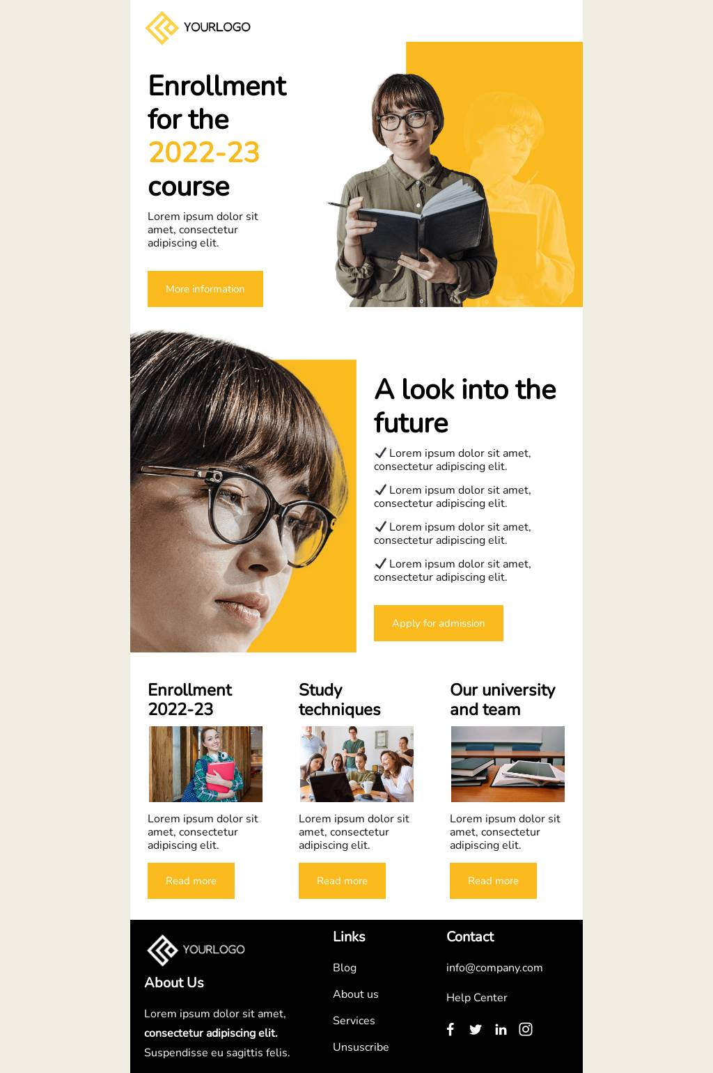 HigherEd Admissions Email