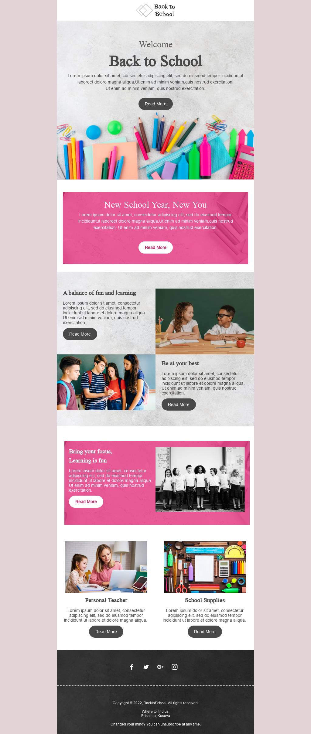 Back to School Newsletter