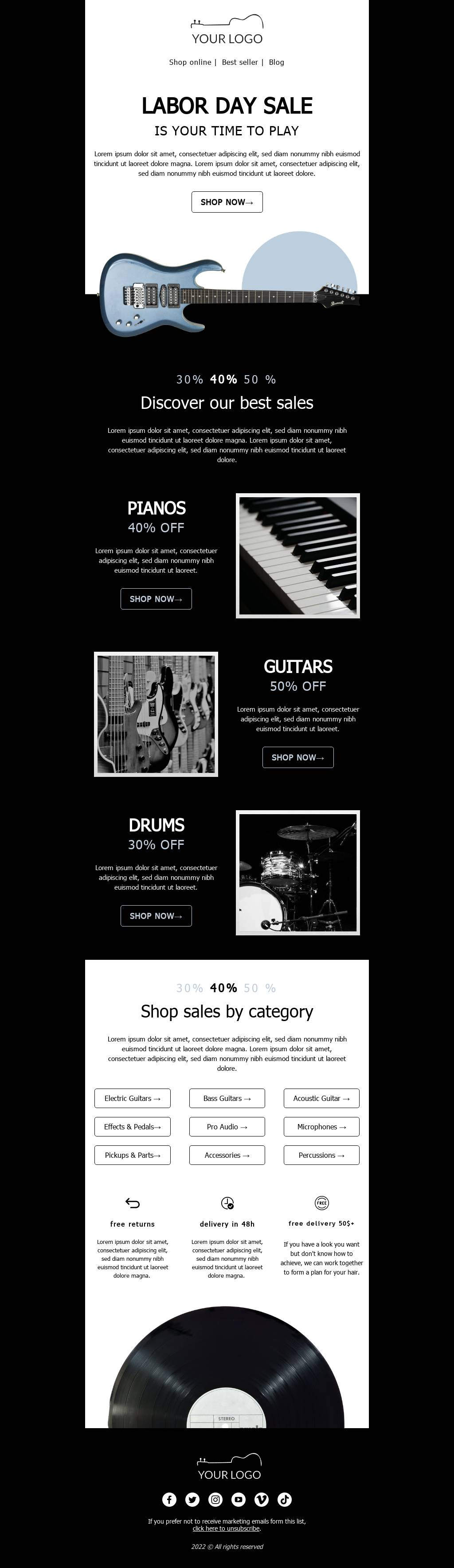 Musical Labor Day Sale