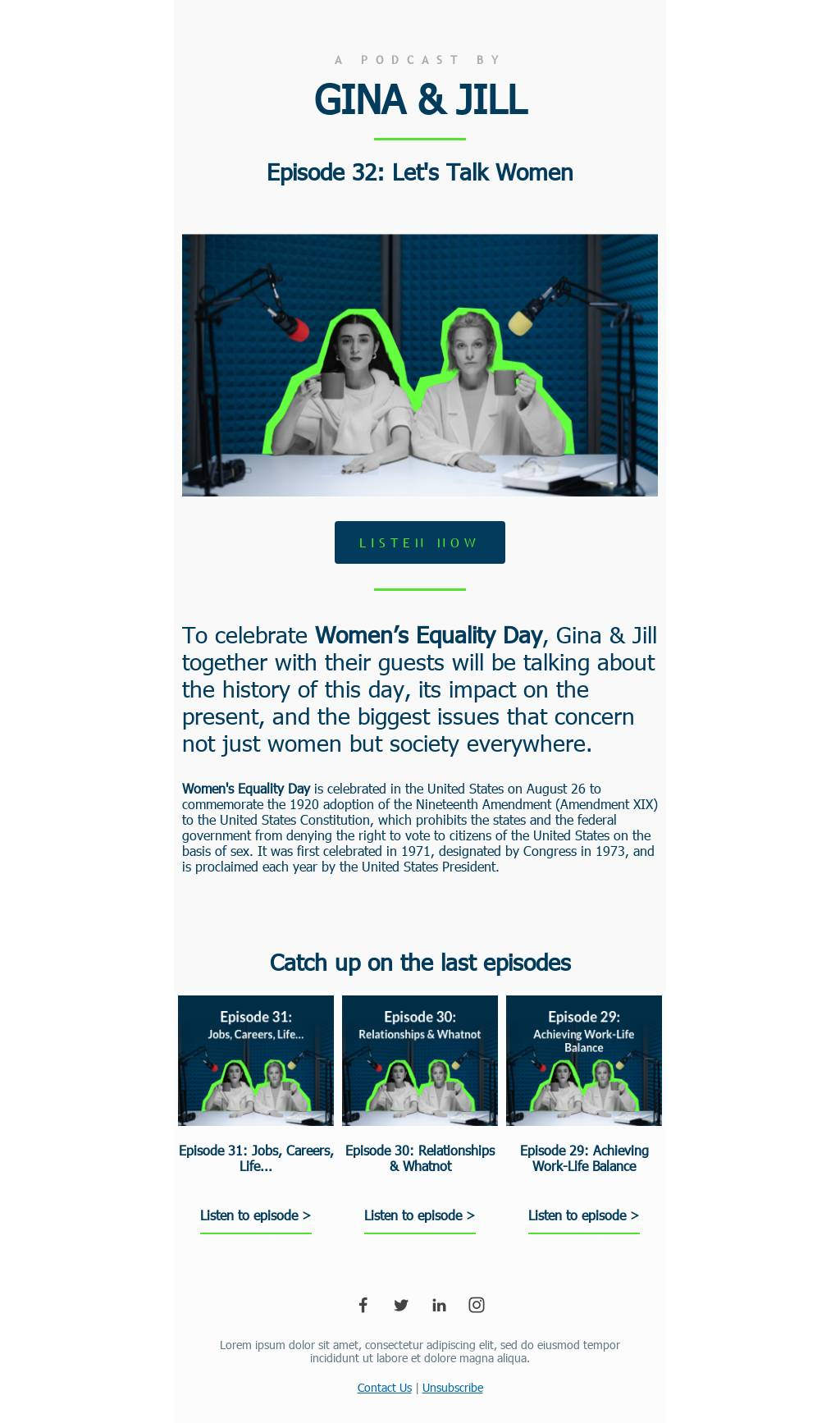 Women's Equality Day Themed Podcast