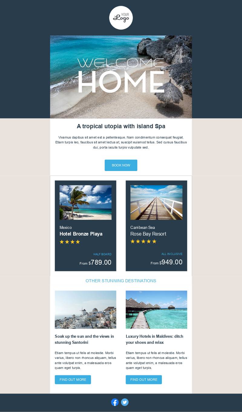 travel agency service promotion email template bee free travel agency template