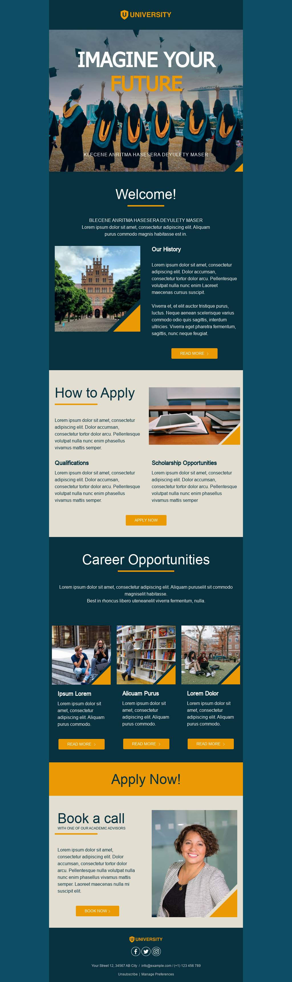 Higher Ed Recruitment Email