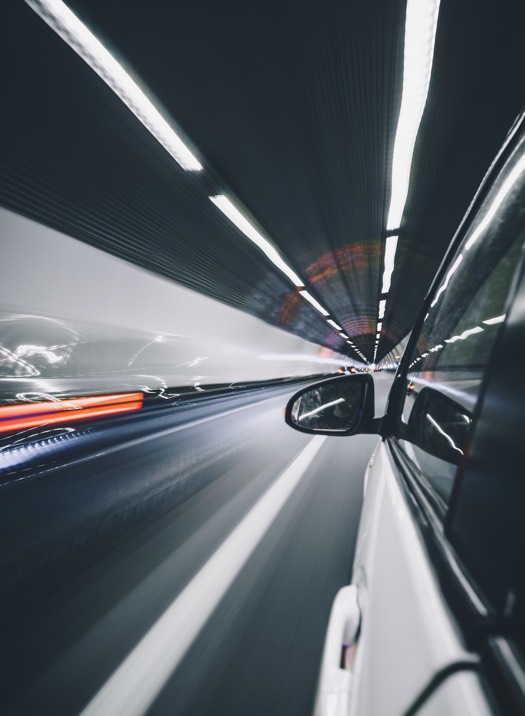 Car on the move