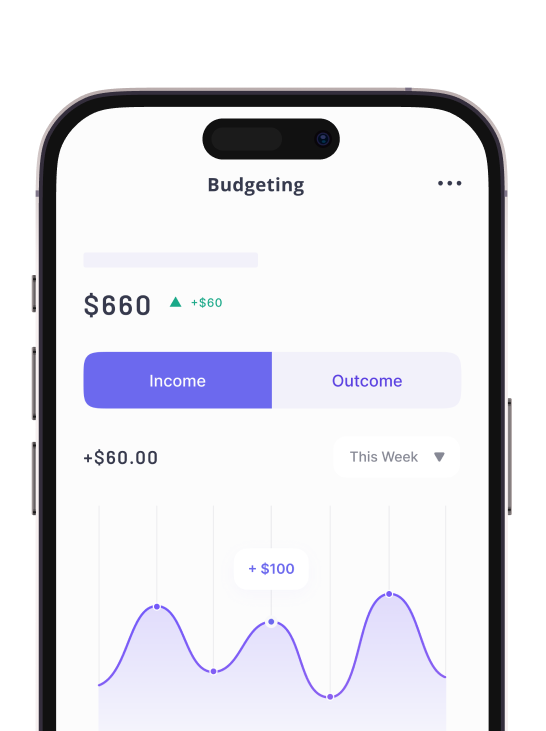 Budgeting app view