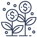 Flowers With Dollar Signs Icon