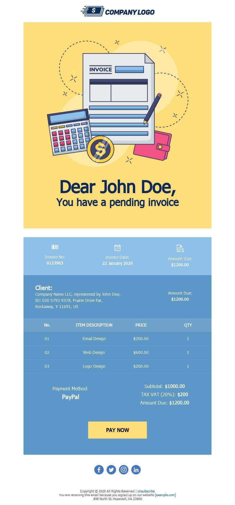 Colorful Invoice
