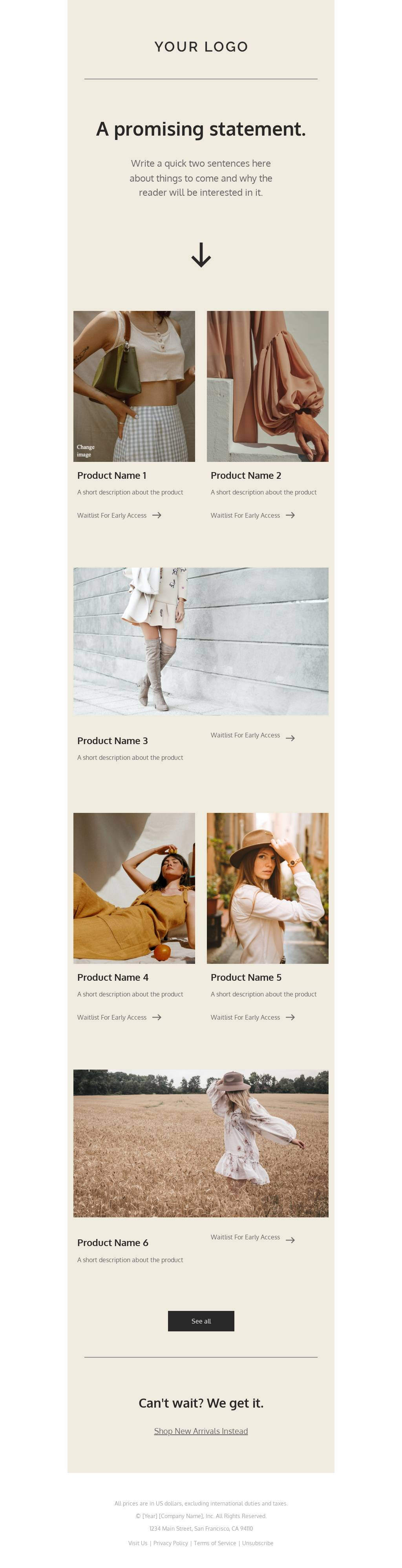 Coming soon fashion email template
