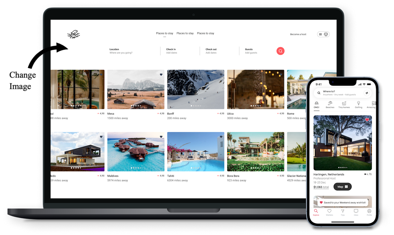 Mobile and desktop view