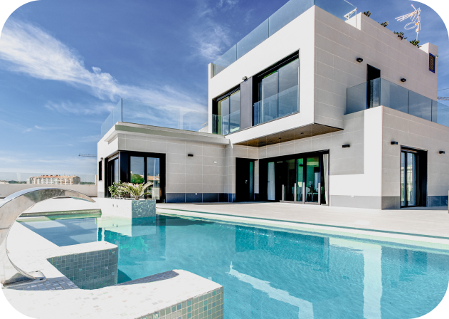 Modern home with pool