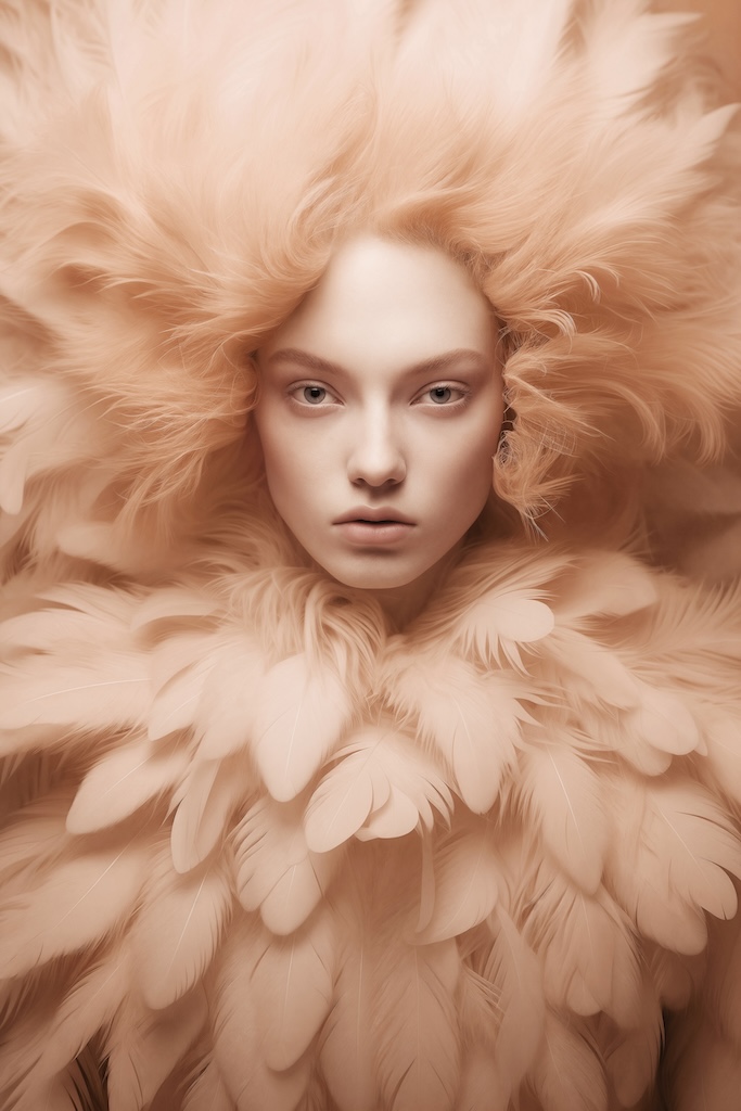 lady in feathers