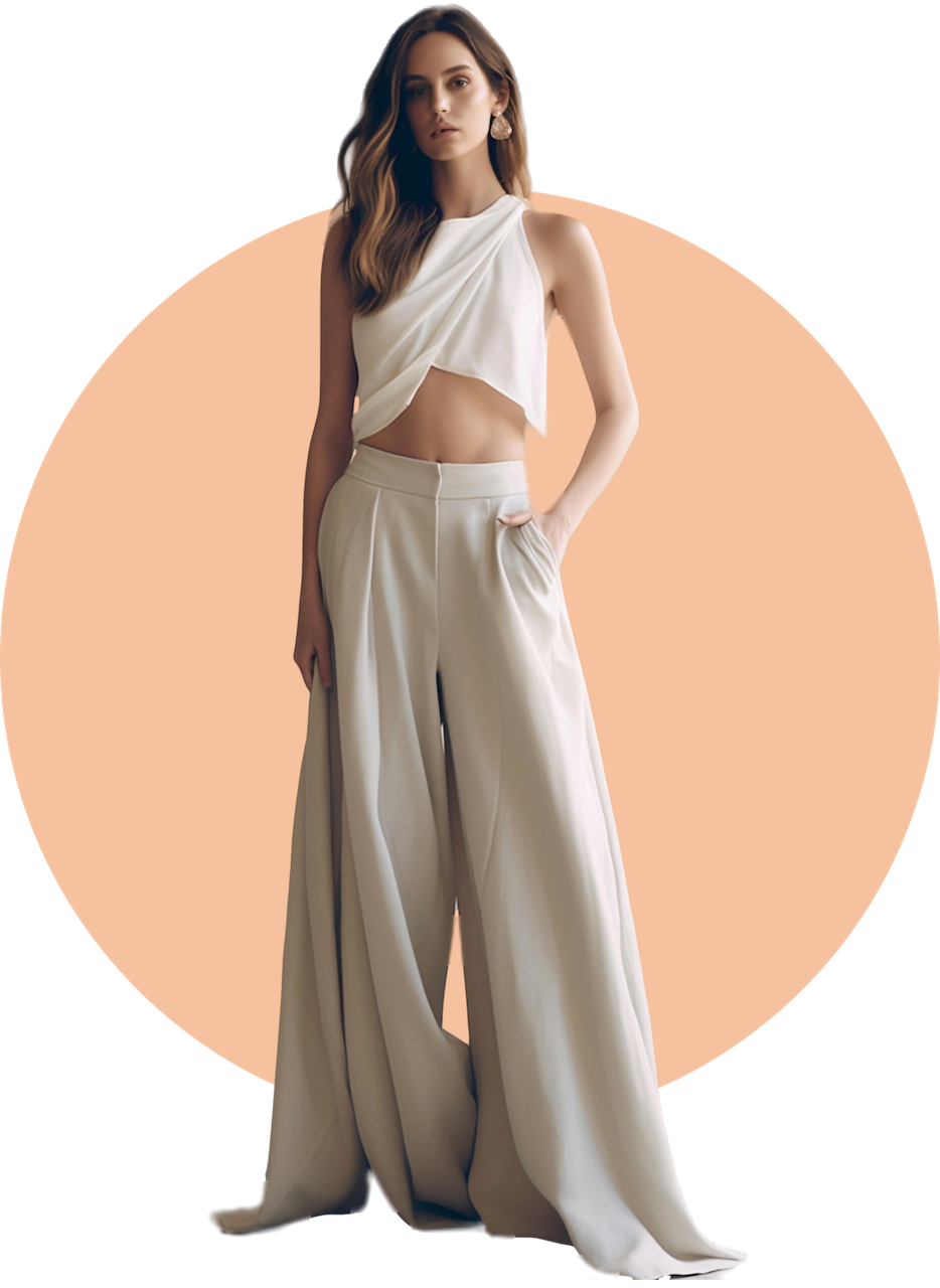 Lady wearing white and pants