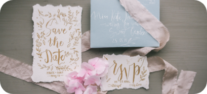 Deckled edge wedding invitation kit
