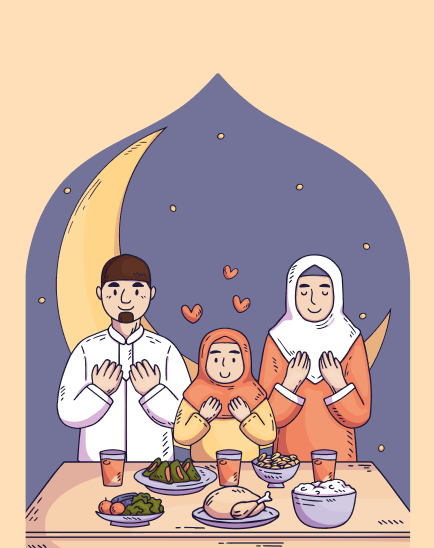 family praying