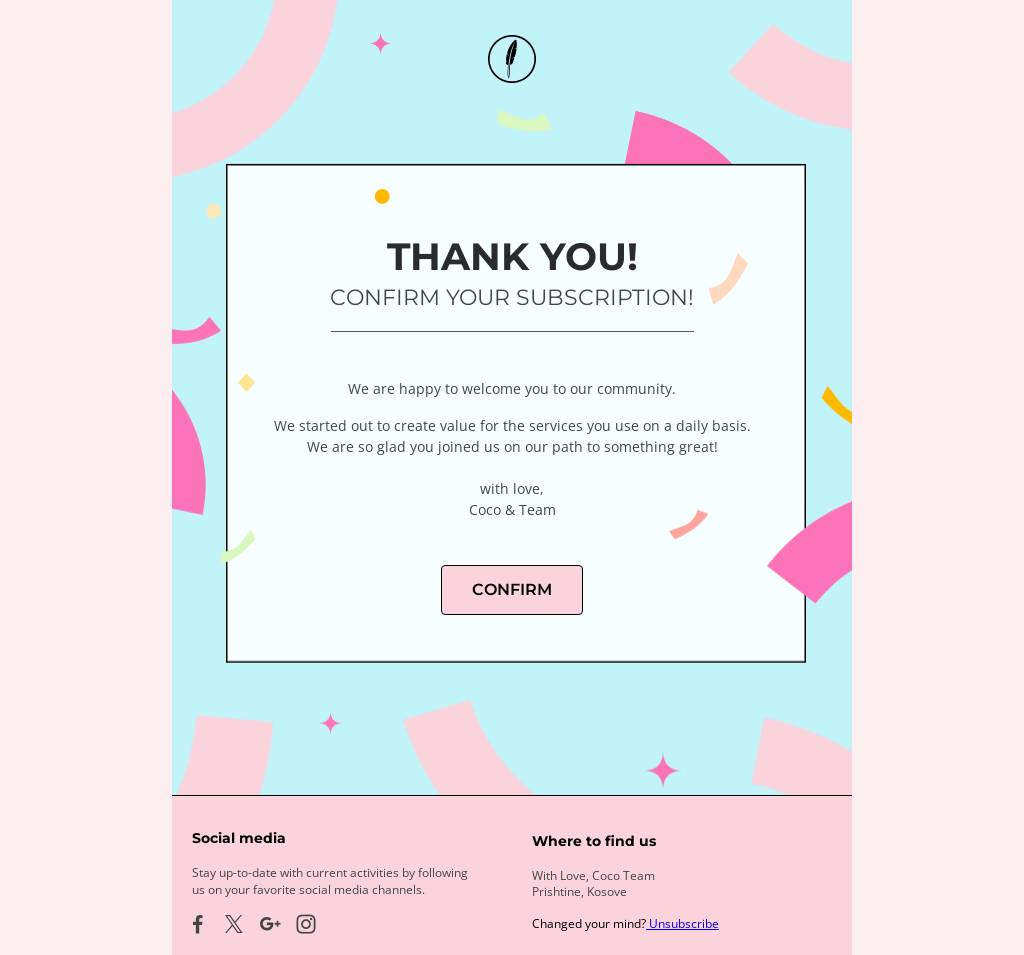 New Subscriber Newsletter