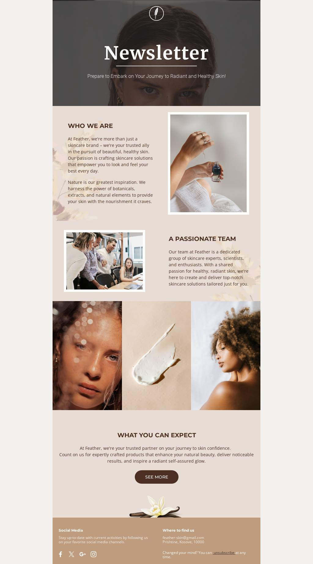 Welcome to our Skincare Newsletter