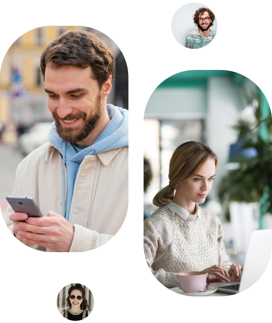 people looking at devices