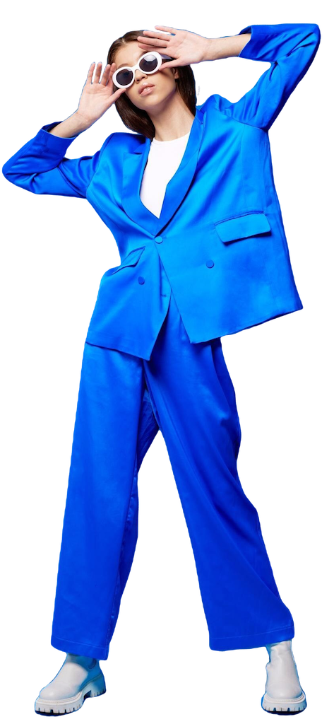 Girl wearing blue