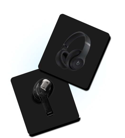 black headphones