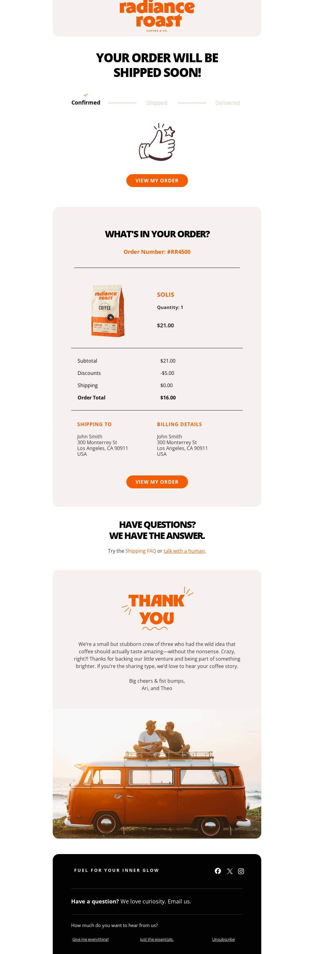 Thanks for Your Order!