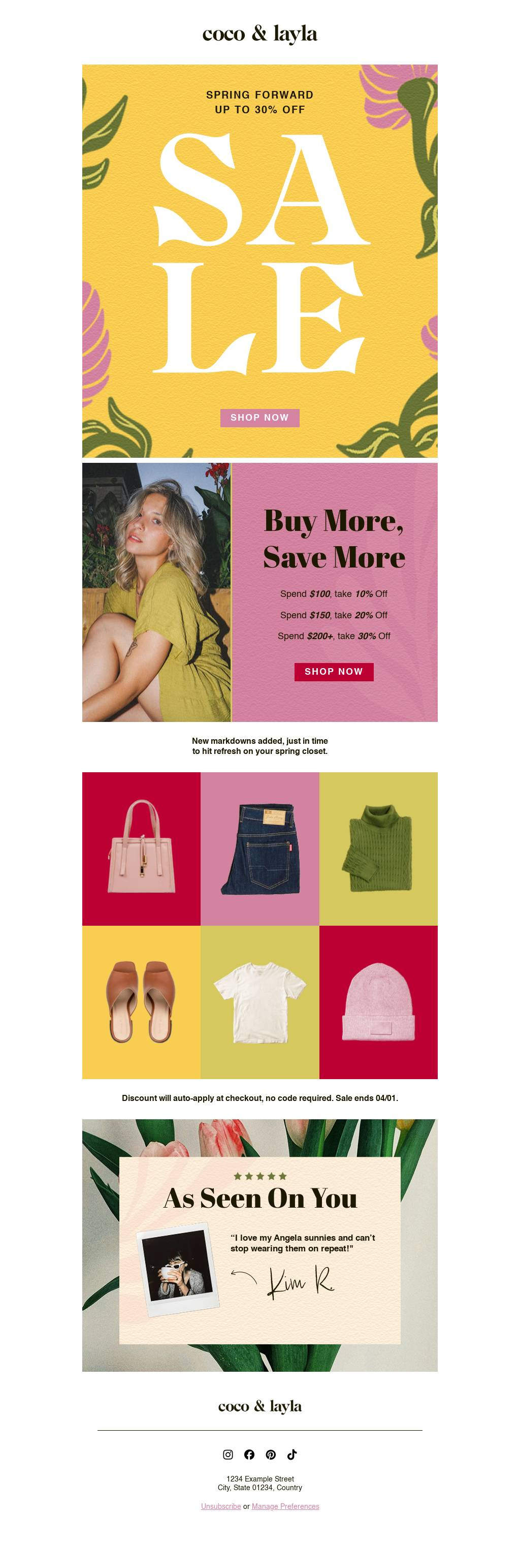 Spring Savings Sale